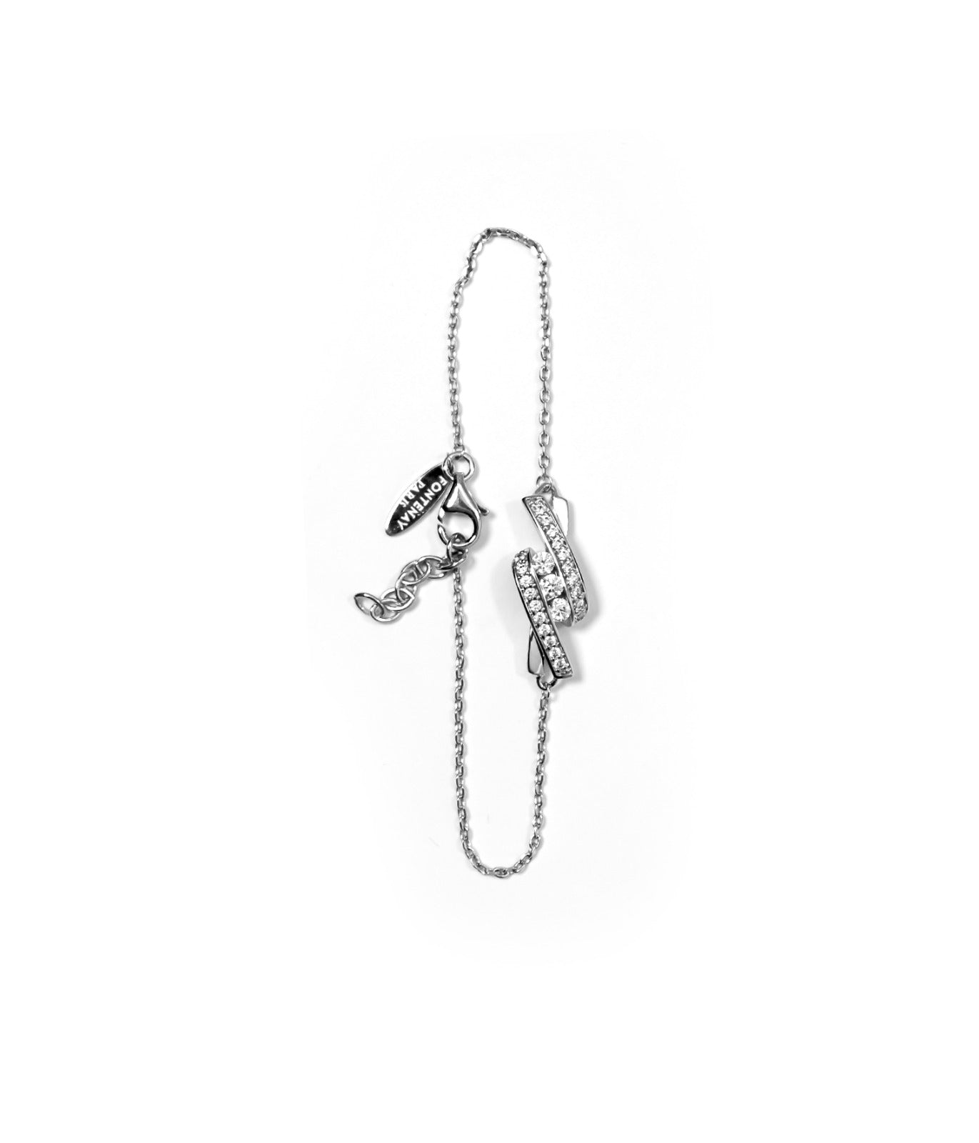 SILVER BRACELT WITH W C ZIRCON