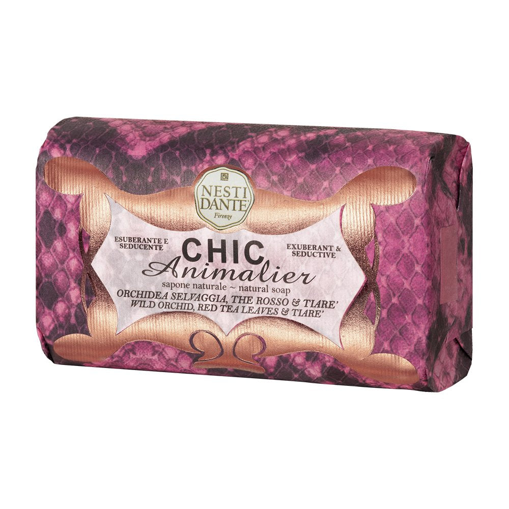 NESTI DANTE CHIC ANIMALIER RED PYTHON WILD ORCHID RED TEA SOAP 250 G