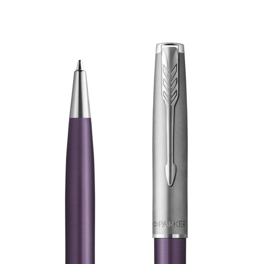 قلم باركر جاف موديل سونيت لون معدني مطفي وبنفسجي