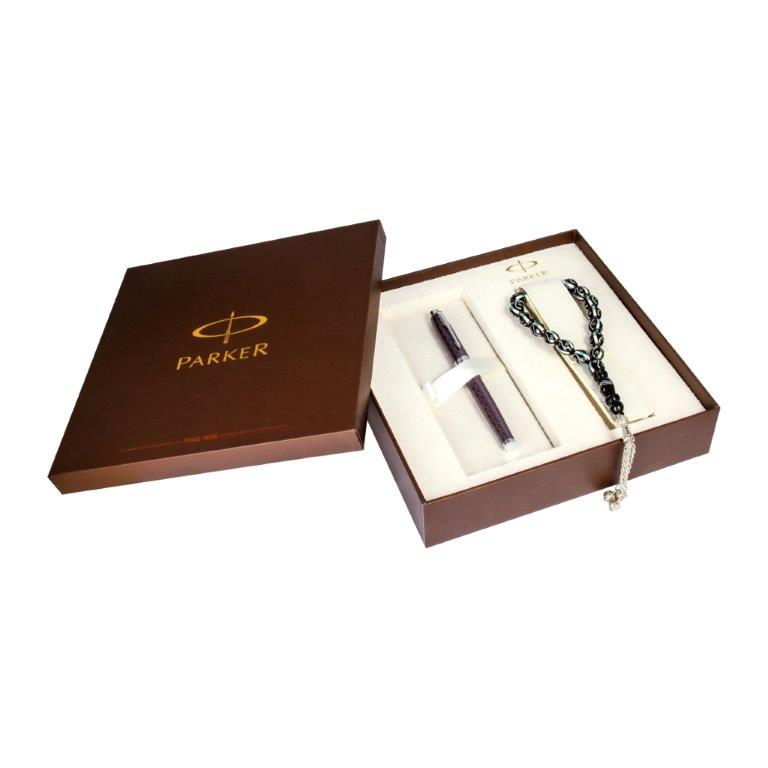 PARKER IM SET ROLLER BALL PEN + LUXURY ROSARY