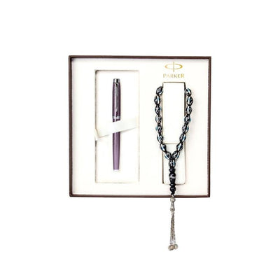 PARKER IM SET ROLLER BALL PEN + LUXURY ROSARY