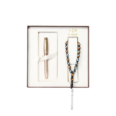 PARKER URBN SET ROLLER BALL PEN + LUXURY ROSARY