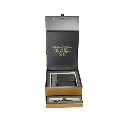 PARKER SONNET SET BALL PEN + LEATHER NOTEBOOK