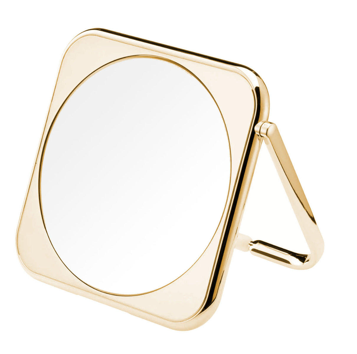 مرآة جانيك لون ذهبي بجانبين تكبير عادي وتكبير x3