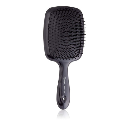 ITALY HAIR BRUSH WITH SOFT TIPS BLACK COLOR