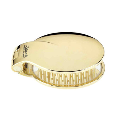 فرشة شعر مع مرآة جانيك ايطالى لون ذهبي - حجم صغير