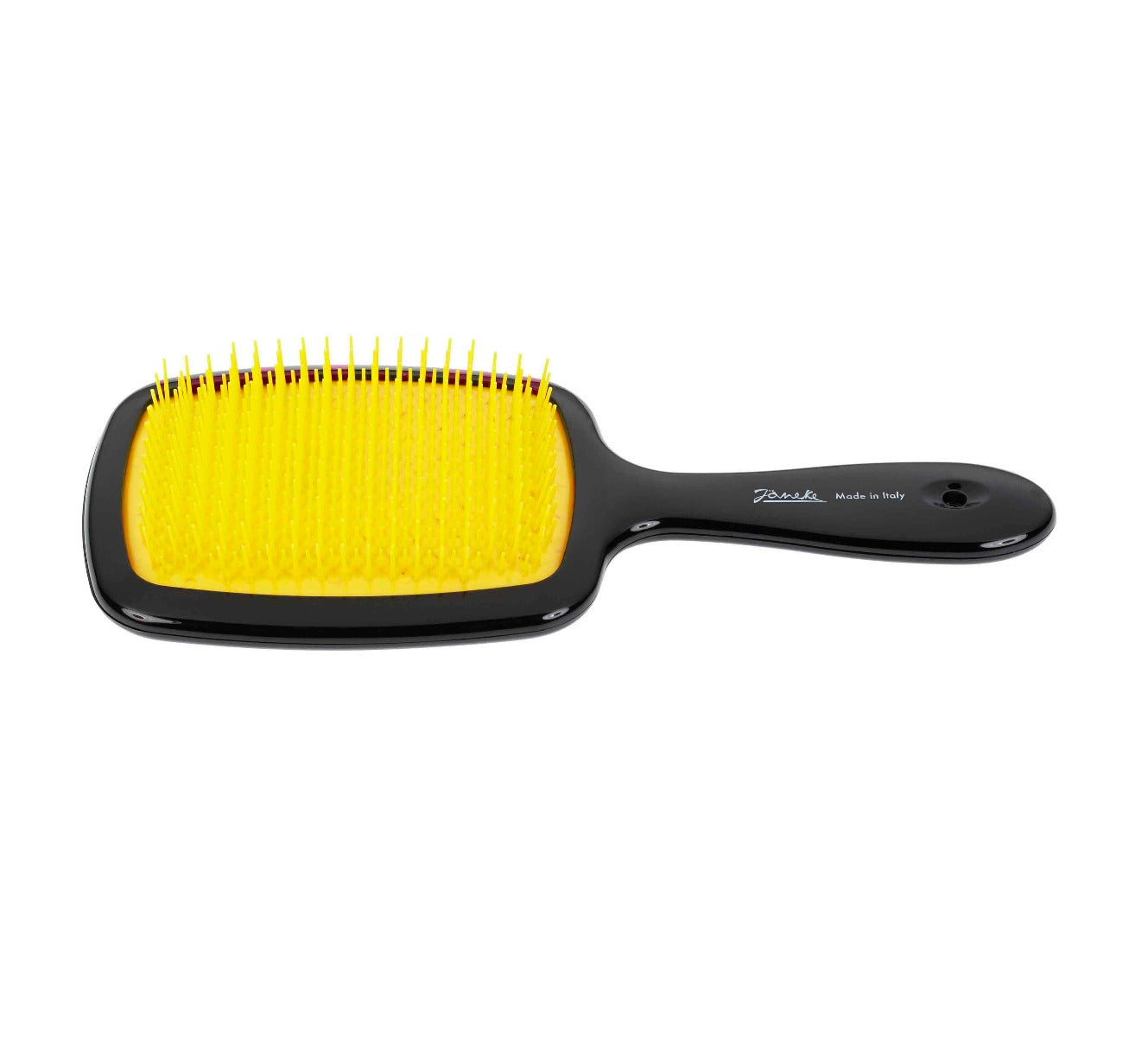 JANEKE HAIR BRUSH WITH SOFT TIPS BLACK &amp; YELLOW COLOR