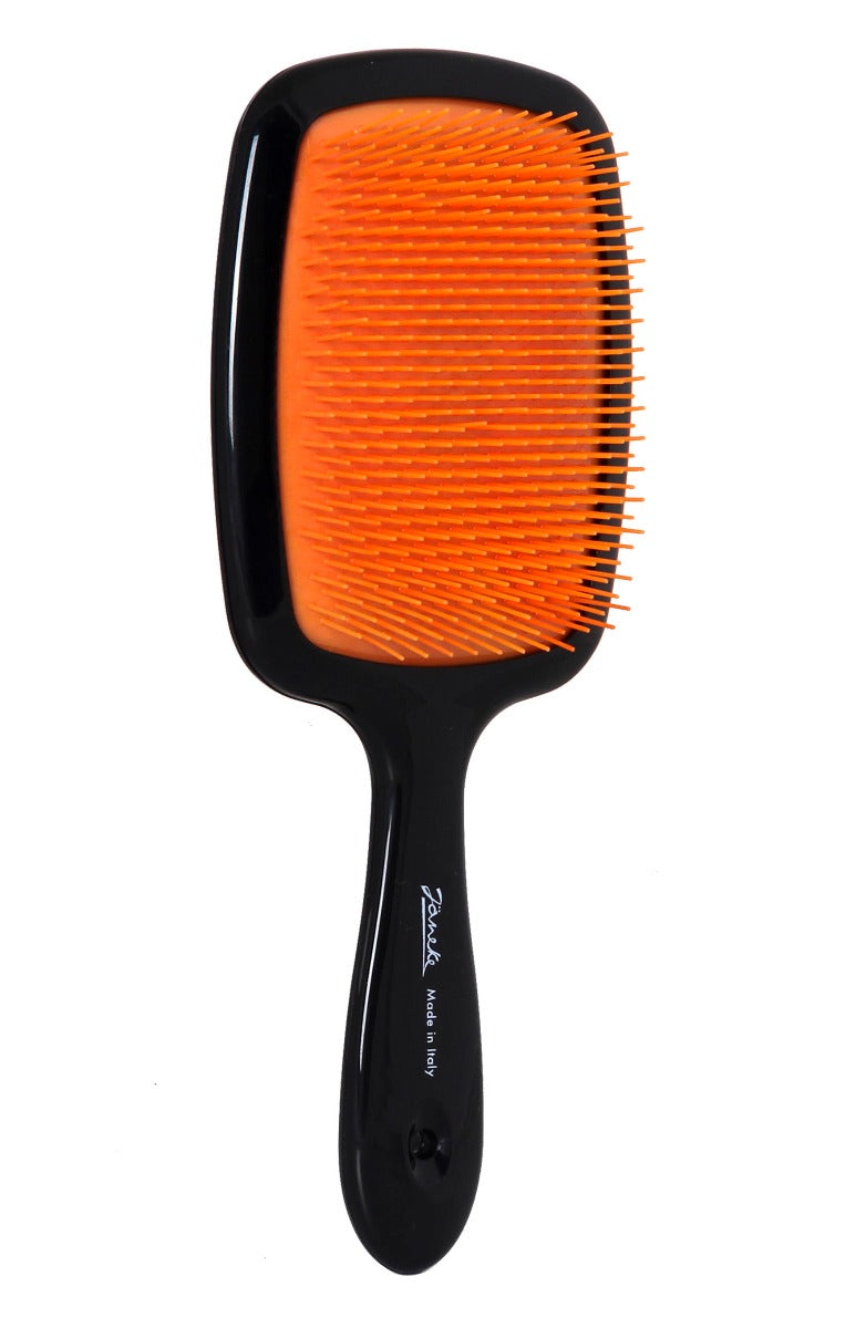 JANEKE HAIR BRUSH WITH SOFT TIPS BLACK &amp; ORANGE