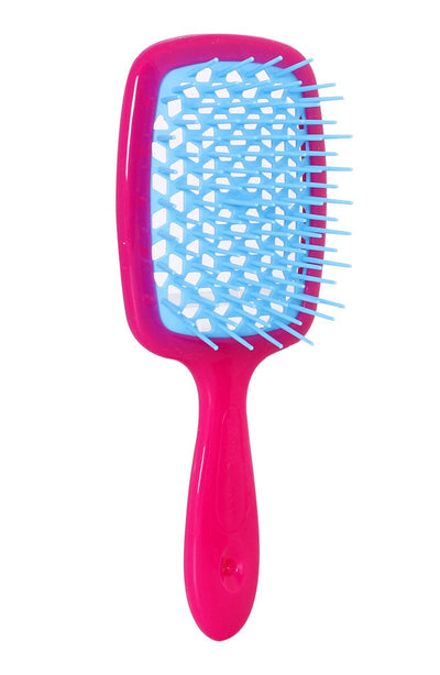 ITALY HAIR BRUSH PNEUMATIC BASE WITH SOFT TIPS PINK & BLUO