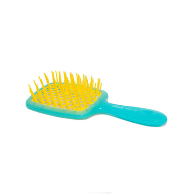 ITALY HAIR BRUSH PNEUMATIC BASE WITH SOFT TIPS TURQUOISE & YELLOW