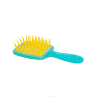 فرشه شعر جانيك ايطالى مع قاعدة مفرغة لون تركواز وأصفر