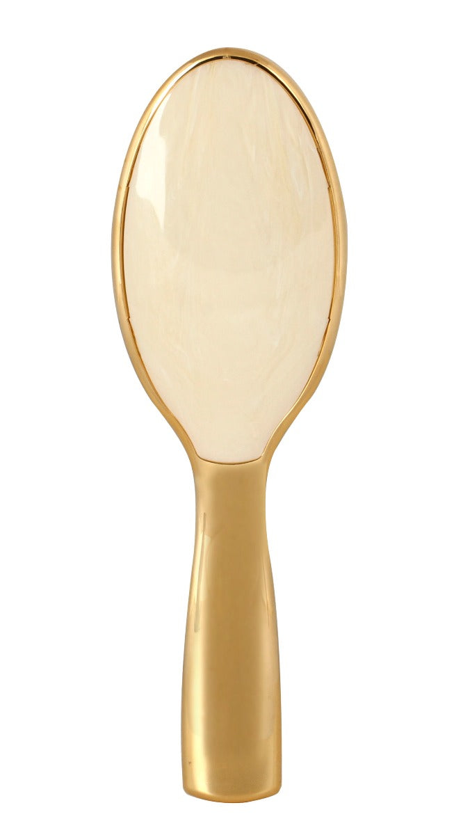 JANEKE HAIR BRUSH GOLD &amp; BEIGE BACK - LARGE SIZE