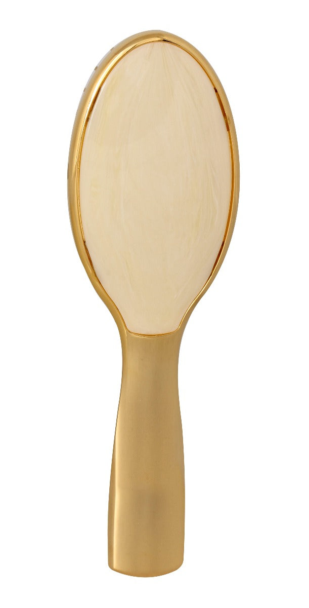 JANEKE HAIR BRUSH GOLD &amp; BEIGE BACK - SMALL SIZE