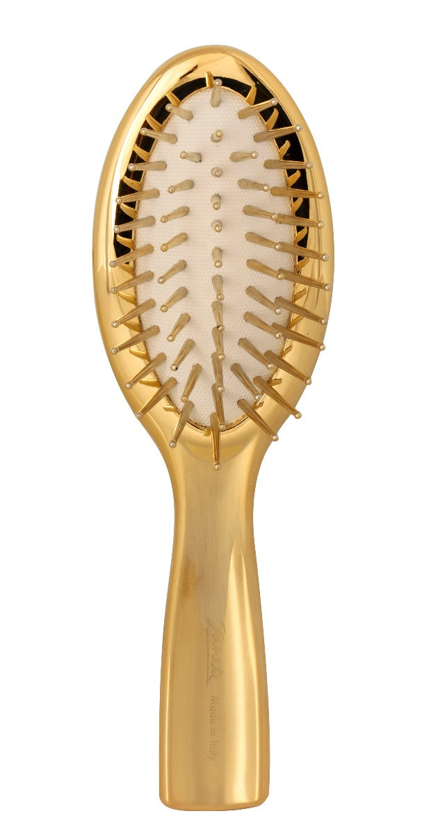 JANEKE HAIR BRUSH GOLD &amp; BEIGE BACK - SMALL SIZE