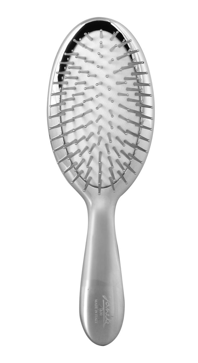 JANEKE HAIR BRUSH CHROME COLOR - LARGE SIZE