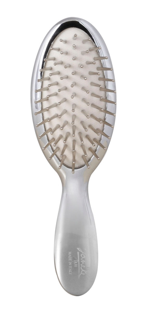 JANEKE HAIR BRUSH CHROME COLOR - SMALL SIZE