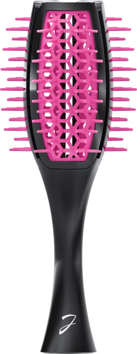 JANEK TULIP HAIR BRUSH PNEUMATIC BASE WITH SOFT TIPS BLACK AND VIOLET