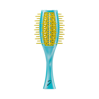 ITALY TULIP HAIR BRUSH PNEUMATIC BASE WITH SOFT TIPS BLUE AND YELLOW