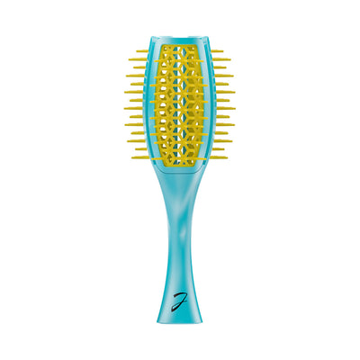 JANEK TULIP HAIR BRUSH PNEUMATIC BASE WITH SOFT TIPS BLUE AND YELLOW