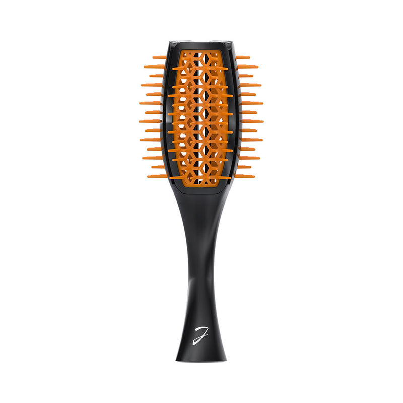 JANEK TULIP HAIR BRUSH PNEUMATIC BASE WITH SOFT TIPS BLACK AND ORANGE