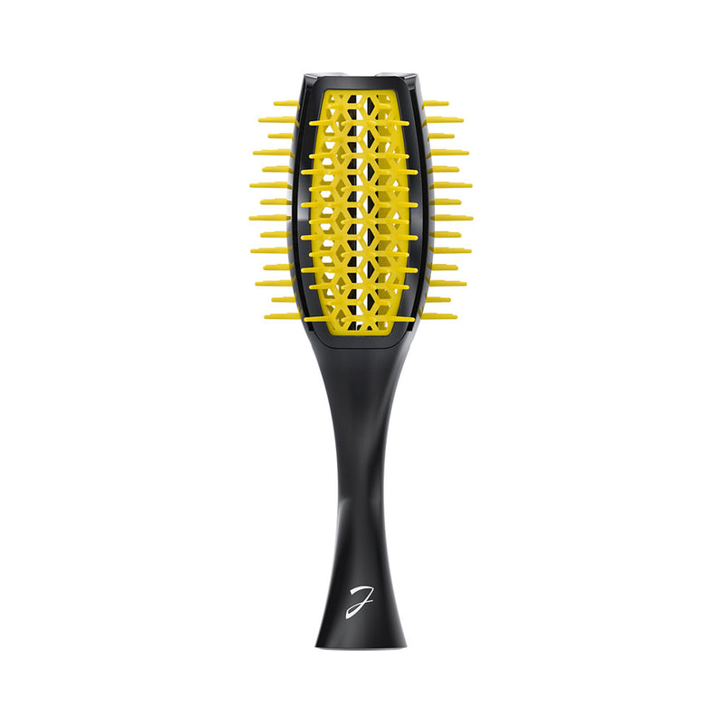 JANEK TULIP HAIR BRUSH PNEUMATIC BASE WITH SOFT TIPS BLACK AND YELLOW