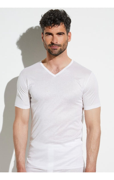 ROYAL CLASSIC T-SHIRT SHORT SLEEVE V-NECK - WHITE SIZE XL