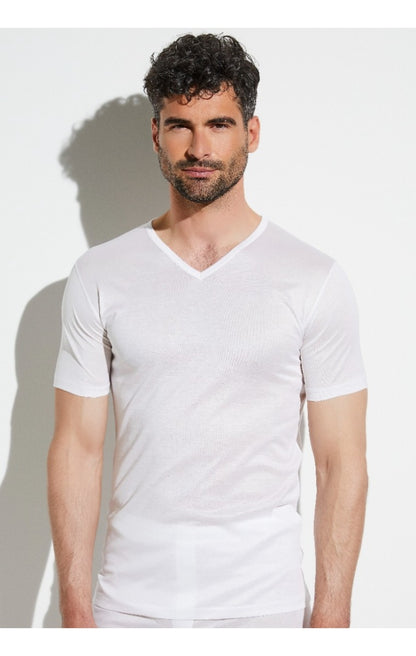 ROYAL CLASSIC T-SHIRT SHORT SLEEVE V-NECK - WHITE SIZE XXL