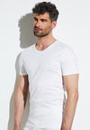 SEA ISLAND TSHIRT SHORT SLEEVE ROUND NECK FINE COLLAR - WHITE SIZE L