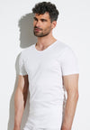 SEA ISLAND T-SHIRT SHORT SLEEVE ROUND NECK FINE COLLAR - WHITE SIZE XXL