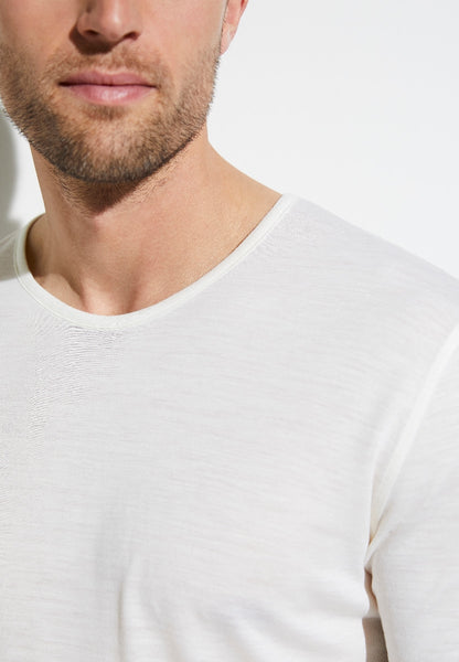 WOOL &amp; SILK T-SHIRT LONG SLEEVE - CHARCOAL SIZE S