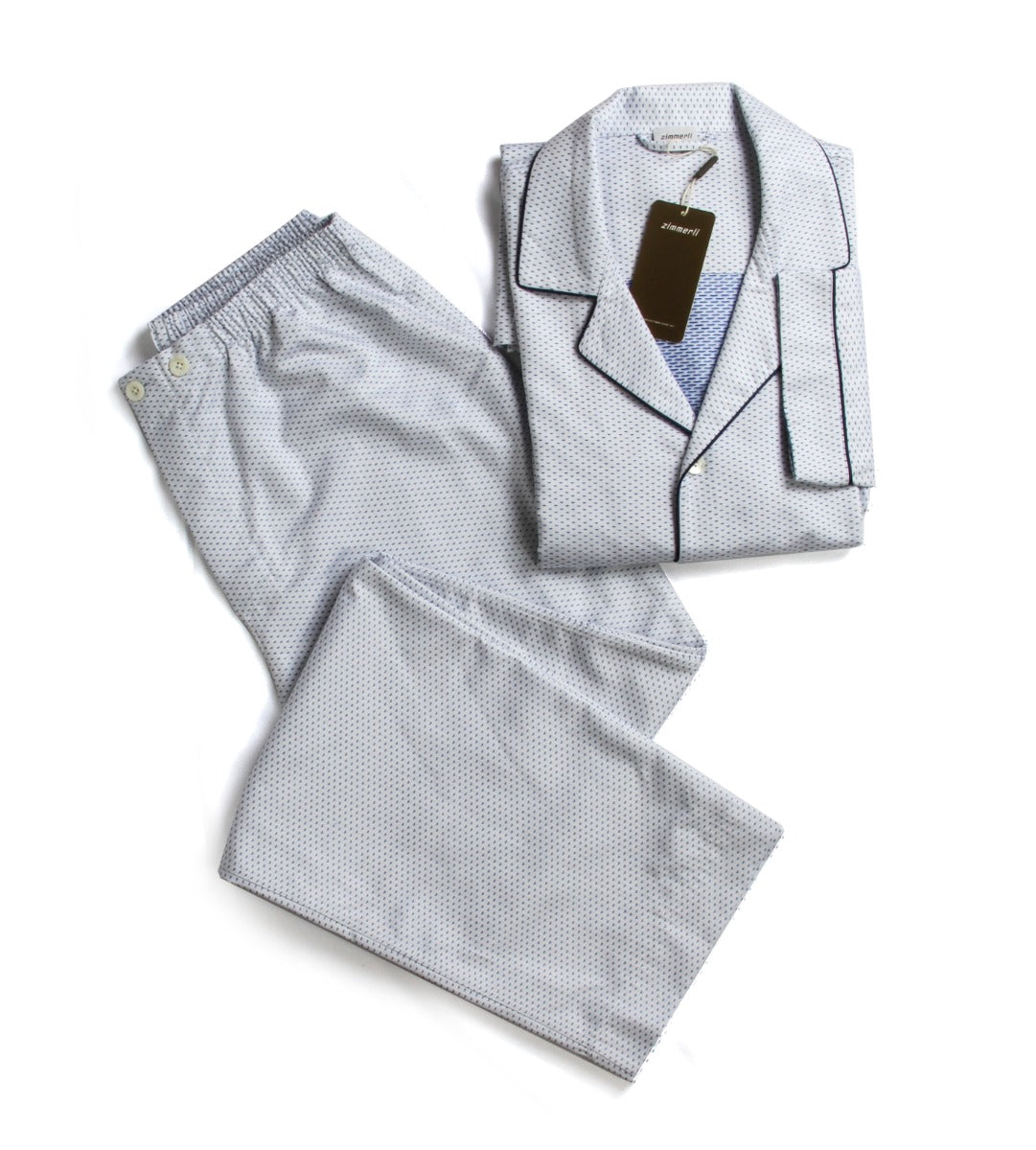 بيجاما زيميرلي رجال فاخره قطن 100% لون ازرق مقاس M