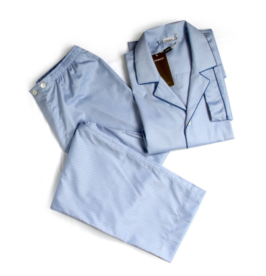 بيجاما زيميرلي رجالي فاخره قطن 100% ازرق فاتح مقاس XXXL