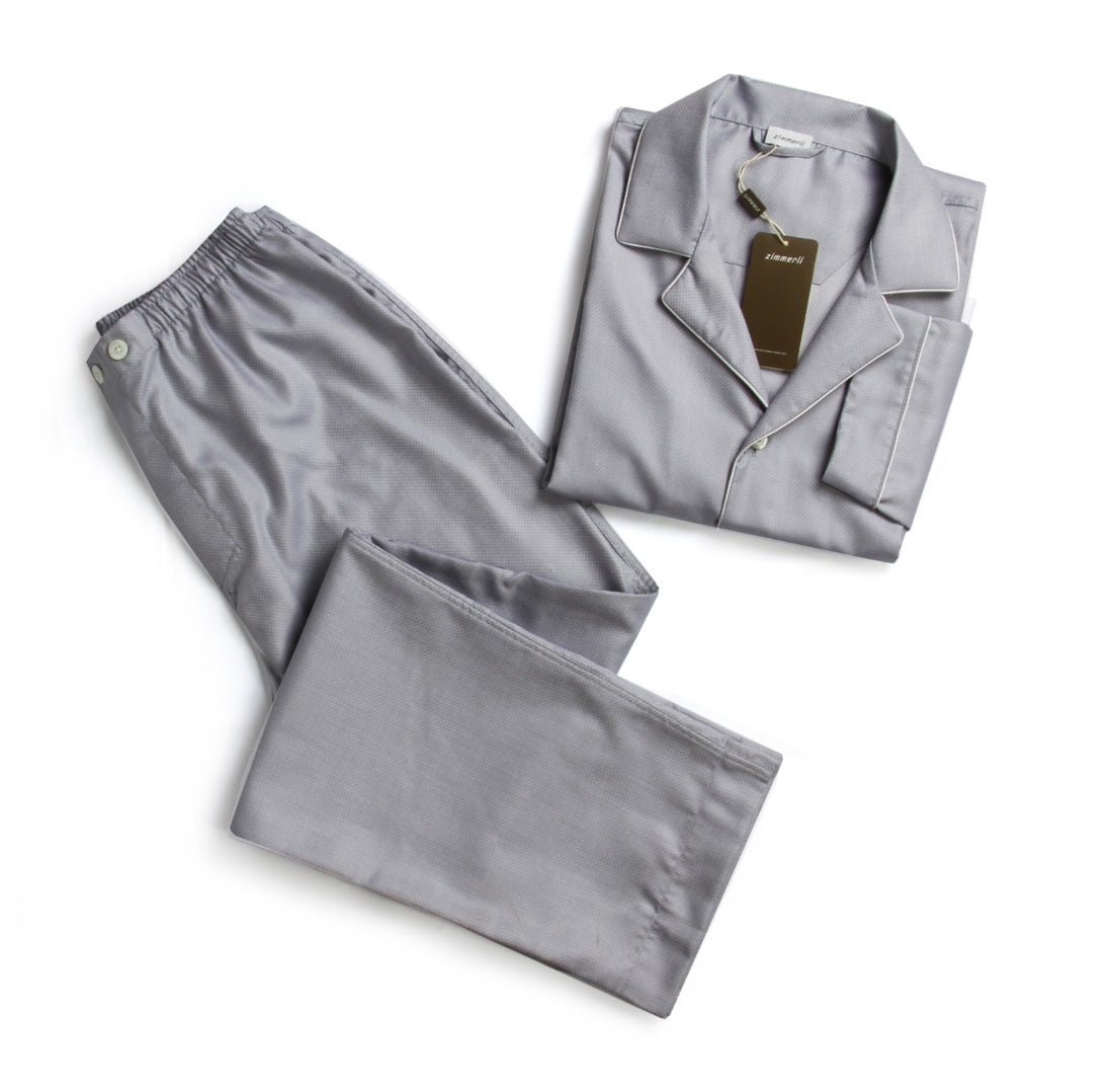 بيجاما زيميرلي رجالي فاخره لون رمادي 100% قطن مقاس XXL