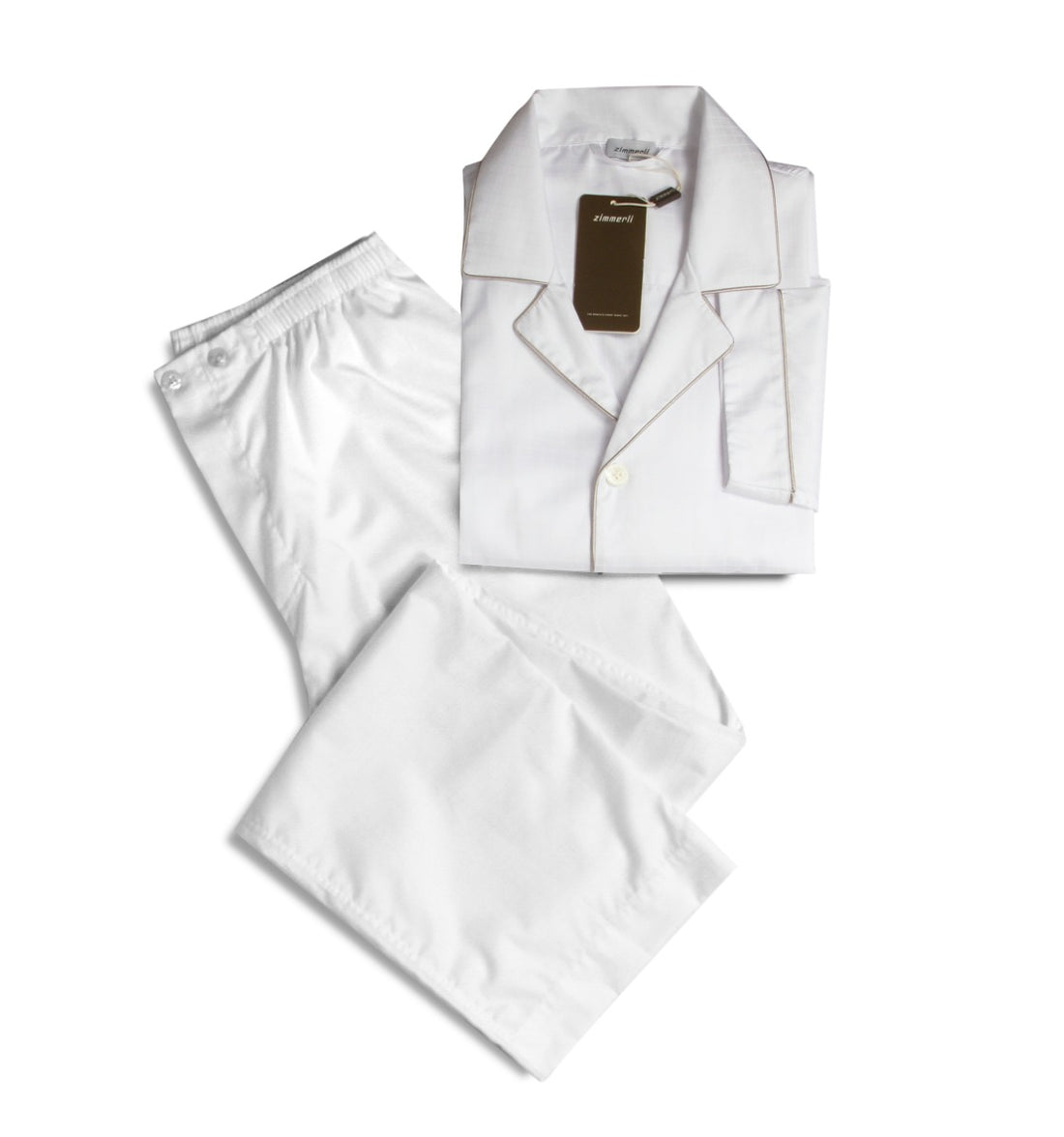 بيجاما زيميرلي رجالي فاخره قطن 100% لون ابيض مقاس XXXL