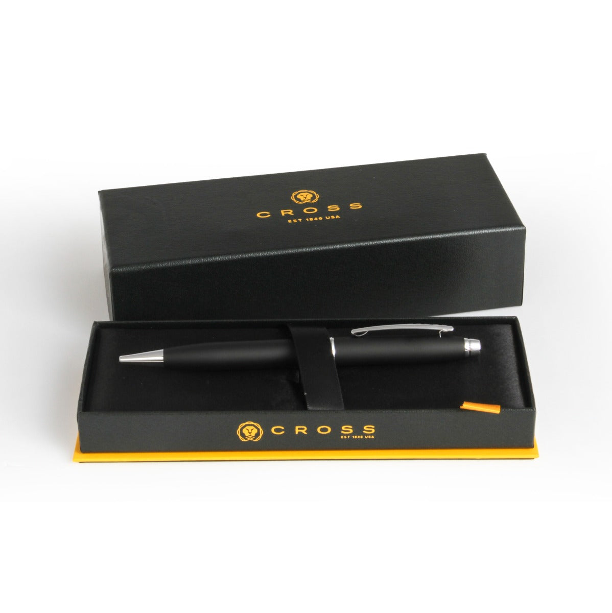 CROSS BALL PEN STRATFORD BLACK CHROM &amp; SILVER CLIP