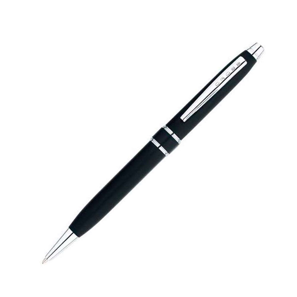 CROSS BALL PEN STRATFORD BLACK CHROM &amp; SILVER CLIP