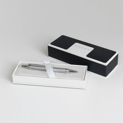 قلم كروس جاف نايل رمادي و مشبك كروم فضي