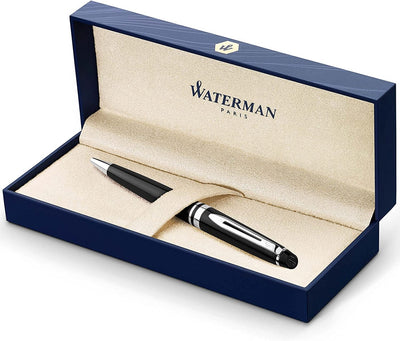 WATERMAN EXPERT3 BALLPOINT PEN BLACK WITH CHROME TRIM