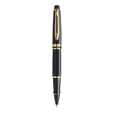 WATERMAN EXPERT3 ROLLERBALL PEN BLACK WITH GOLDEN TRIM