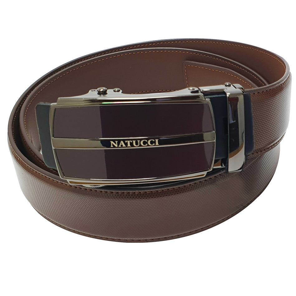 NATUCCI GENUINE LEATHER BELT BROWN FOR GENTS