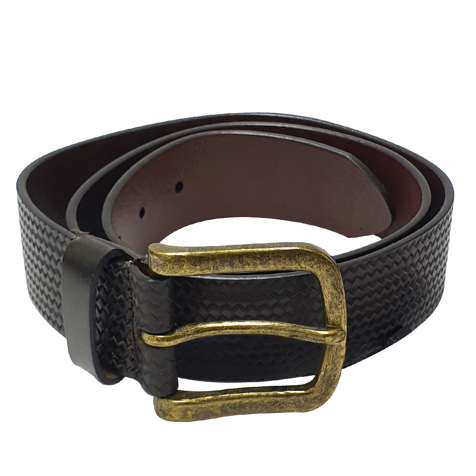 NATUCCI GENUINE LEATHER BELT DARK BROWN FOR GENTS