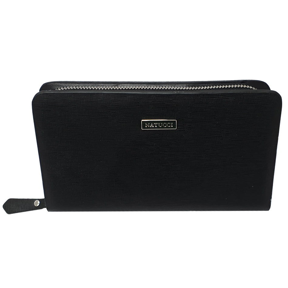 شنطه يد صغيره جلد طبيعى للسفر ماركه ناتوشى العالميه اسود