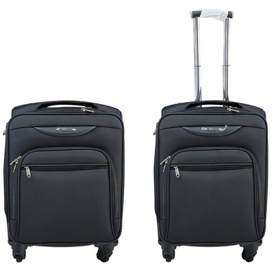 NATUCCI SOFT LUGGAGE 20 INCH BLACK CABIN SIZE