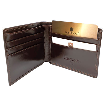 NATUCCI GENUINE LEATHER WALLET DK BROWN