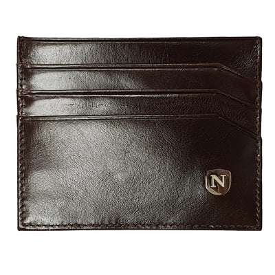 NATUCCI GENUINE LETHR CARD HOLDR DK BROWN
