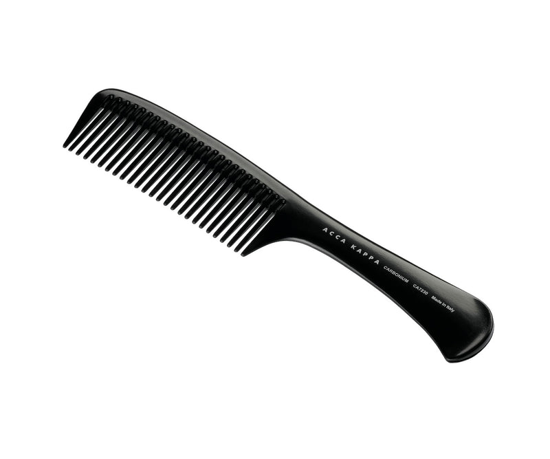 ACCA KAPPA PROFESSIONAL HAIR COMB WITH HANDLE BLACK COLOR (ITALIAN MADE)