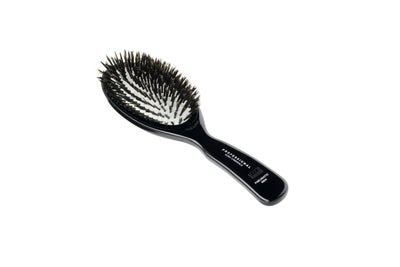 ACCA KAPPA HAIR BRUSH WITH NATURAL RUBBER CUSHION WITH HANDLE BLACK COLOR (ITALIAN MADE)