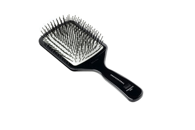ACCA KAPPA HAIR BRUSH WITH NATURAL RUBBER CUSHION WITH HANDLE BLACK COLOR (ITALIAN MADE)