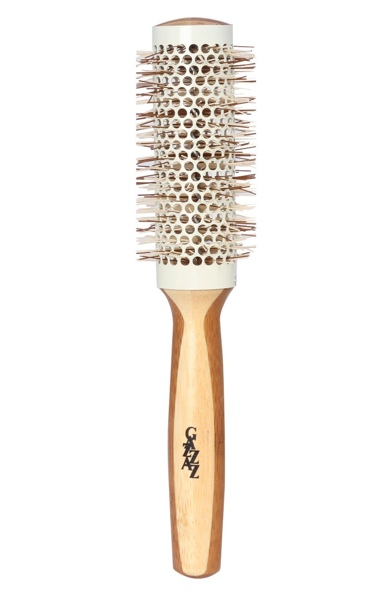 GAZZAZ THERMAL BRUSH WITH BAMBOO WOOD HANDLE AND NYLON TIPS - LARGE SIZE