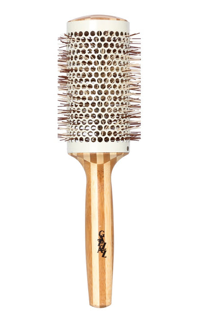 GAZZAZ THERMAL BRUSH WITH BAMBOO WOODEN HANDLE AND NYLON TIPS - LARGE SIZE